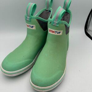 Womens Xtratuf Ankle Deck Boot Gray White Waterproof Outdoor Size 10 (NEW)